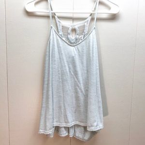 White Crochet Knit Tank